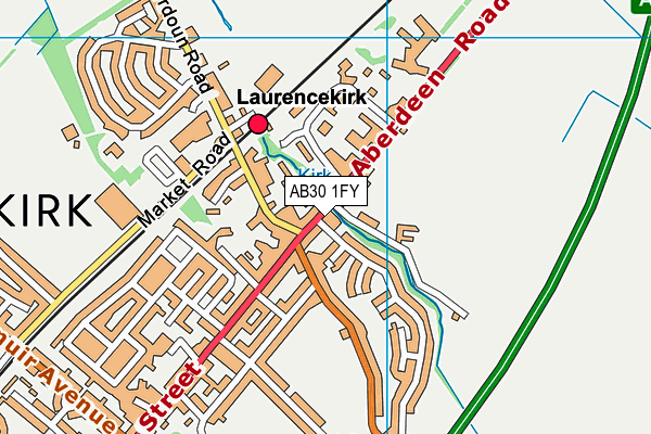 AB30 1FY map - OS VectorMap District (Ordnance Survey)