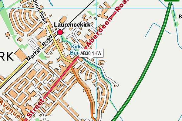 AB30 1HW map - OS VectorMap District (Ordnance Survey)