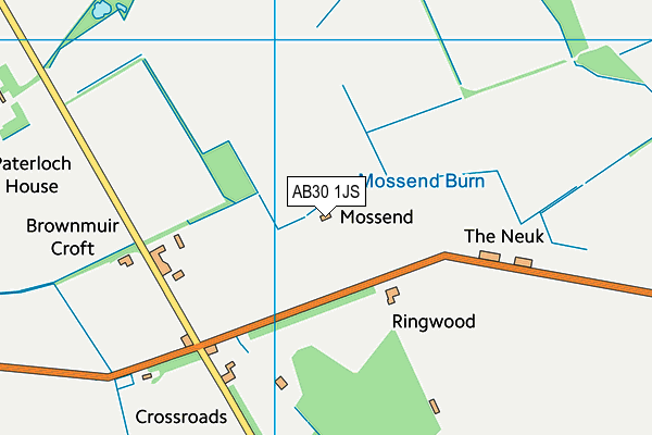 AB30 1JS map - OS VectorMap District (Ordnance Survey)