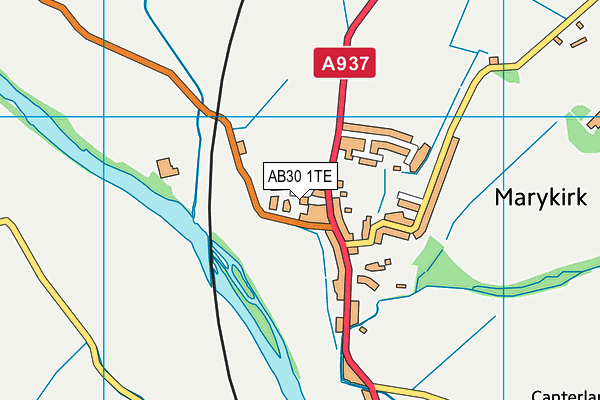 AB30 1TE map - OS VectorMap District (Ordnance Survey)