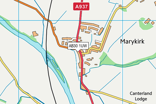 AB30 1UW map - OS VectorMap District (Ordnance Survey)