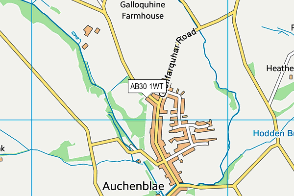 AB30 1WT map - OS VectorMap District (Ordnance Survey)