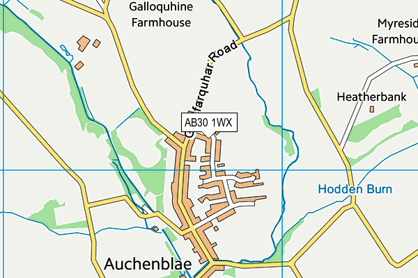 AB30 1WX map - OS VectorMap District (Ordnance Survey)