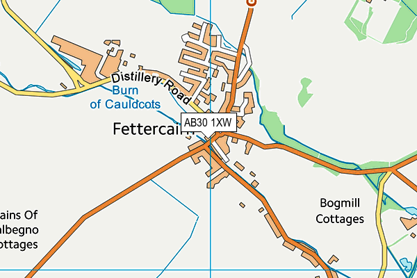 AB30 1XW map - OS VectorMap District (Ordnance Survey)