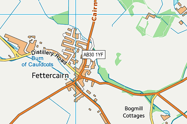 AB30 1YF map - OS VectorMap District (Ordnance Survey)