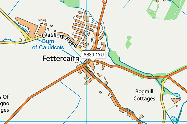 AB30 1YU map - OS VectorMap District (Ordnance Survey)