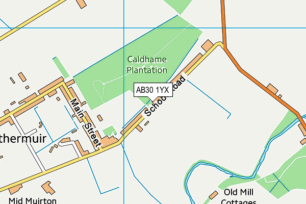 AB30 1YX map - OS VectorMap District (Ordnance Survey)