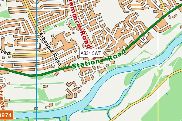 AB31 5WT map - OS VectorMap District (Ordnance Survey)