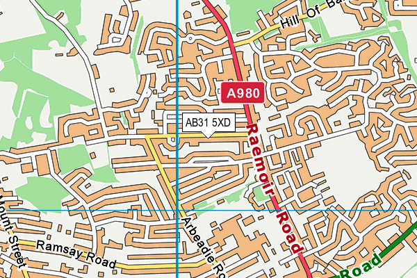 AB31 5XD map - OS VectorMap District (Ordnance Survey)