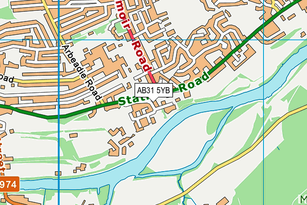 AB31 5YB map - OS VectorMap District (Ordnance Survey)