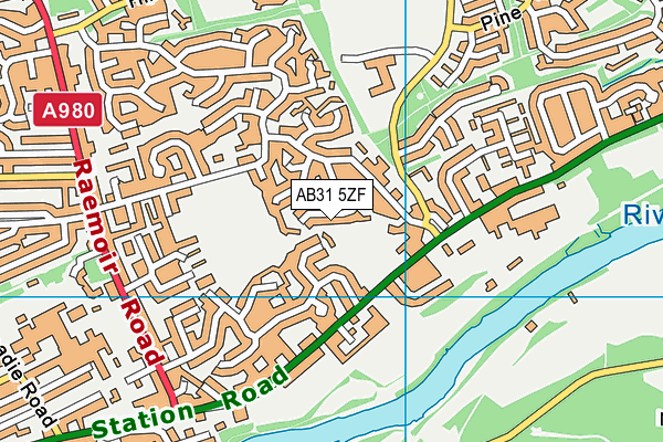 AB31 5ZF map - OS VectorMap District (Ordnance Survey)