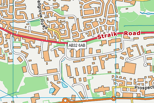 AB32 6AB map - OS VectorMap District (Ordnance Survey)