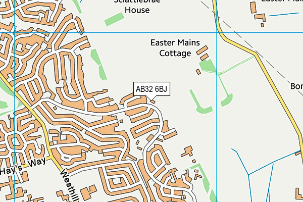 AB32 6BJ map - OS VectorMap District (Ordnance Survey)