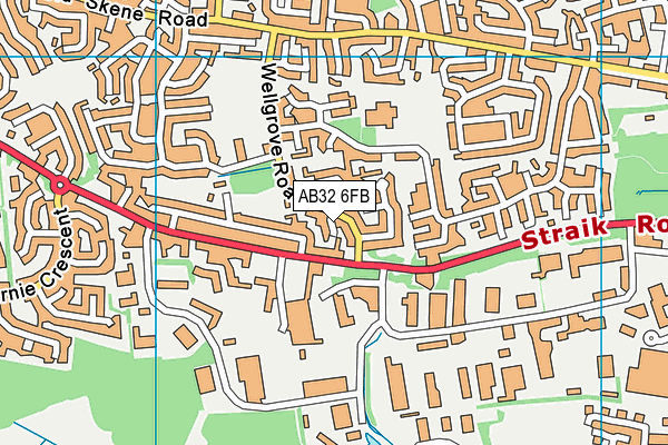AB32 6FB map - OS VectorMap District (Ordnance Survey)