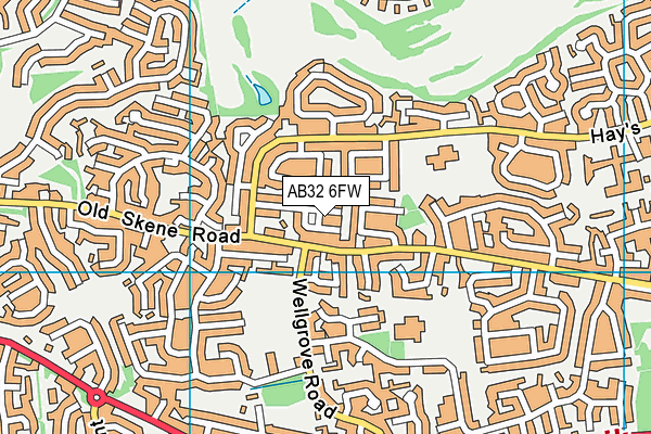 AB32 6FW map - OS VectorMap District (Ordnance Survey)
