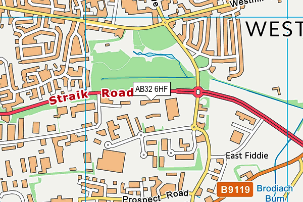 AB32 6HF map - OS VectorMap District (Ordnance Survey)