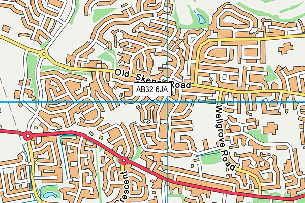 AB32 6JA map - OS VectorMap District (Ordnance Survey)