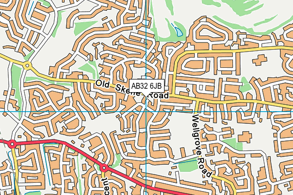 AB32 6JB map - OS VectorMap District (Ordnance Survey)