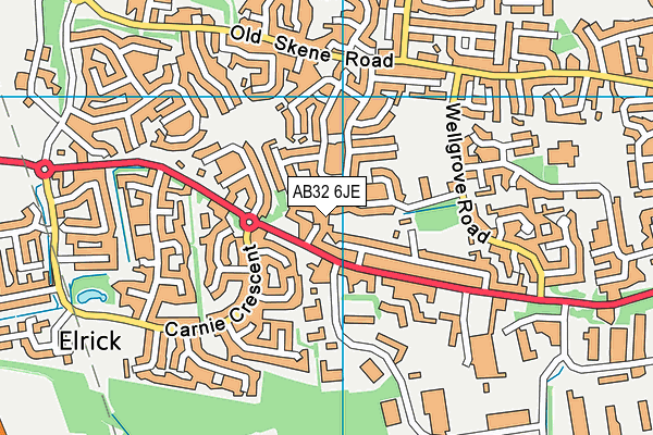 AB32 6JE map - OS VectorMap District (Ordnance Survey)