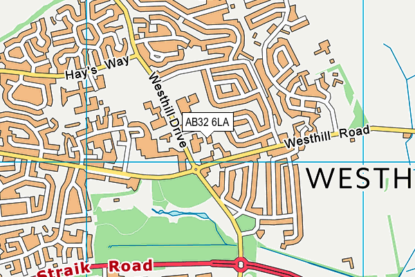 AB32 6LA map - OS VectorMap District (Ordnance Survey)