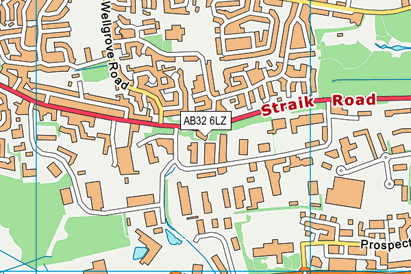 AB32 6LZ map - OS VectorMap District (Ordnance Survey)