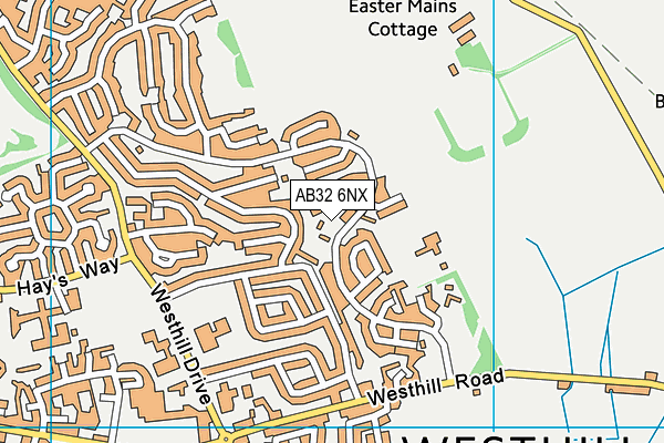 AB32 6NX map - OS VectorMap District (Ordnance Survey)