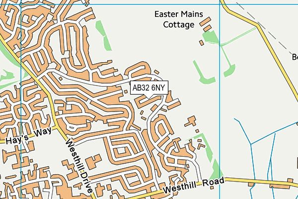 AB32 6NY map - OS VectorMap District (Ordnance Survey)