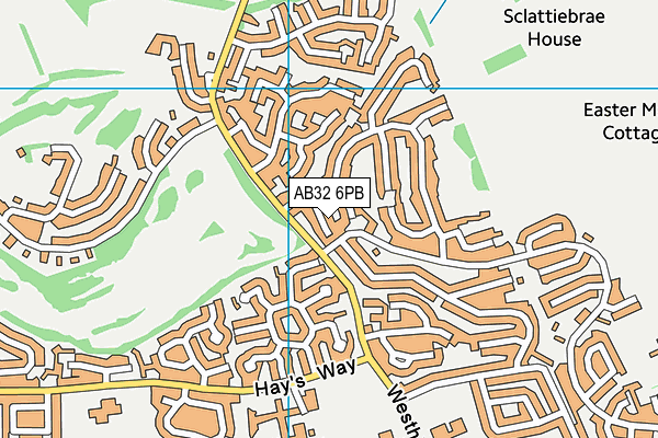 AB32 6PB map - OS VectorMap District (Ordnance Survey)