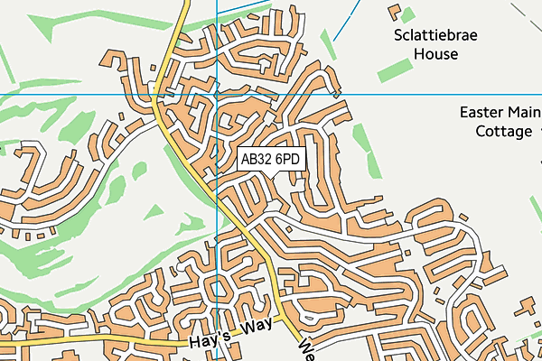 AB32 6PD map - OS VectorMap District (Ordnance Survey)