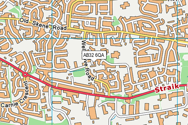 AB32 6QA map - OS VectorMap District (Ordnance Survey)