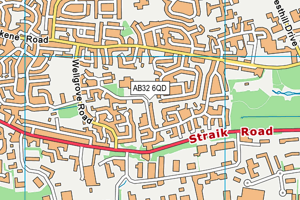 AB32 6QD map - OS VectorMap District (Ordnance Survey)