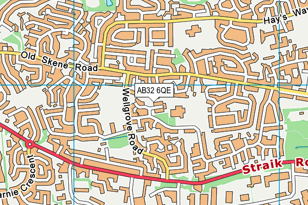 AB32 6QE map - OS VectorMap District (Ordnance Survey)