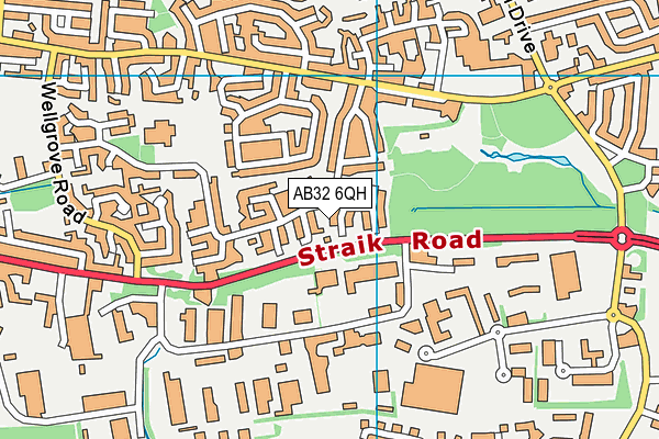 AB32 6QH map - OS VectorMap District (Ordnance Survey)