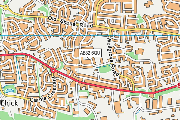 AB32 6QU map - OS VectorMap District (Ordnance Survey)