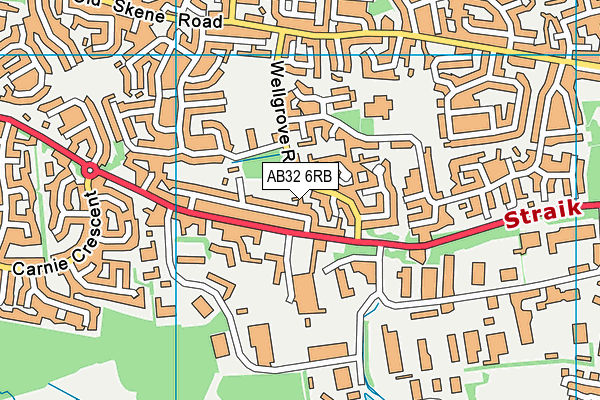 AB32 6RB map - OS VectorMap District (Ordnance Survey)