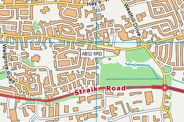 AB32 6RD map - OS VectorMap District (Ordnance Survey)