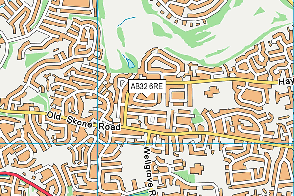 AB32 6RE map - OS VectorMap District (Ordnance Survey)