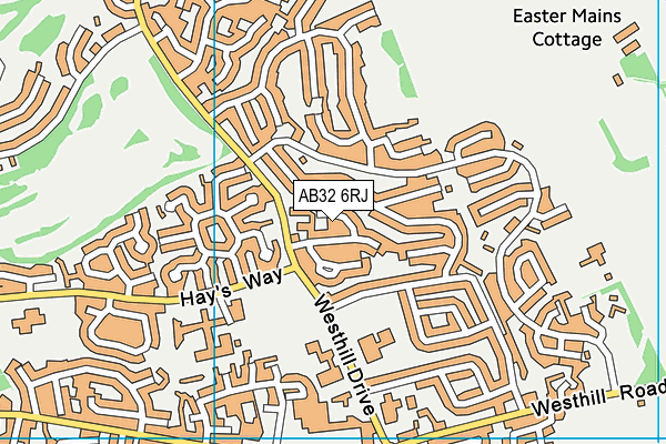 AB32 6RJ map - OS VectorMap District (Ordnance Survey)