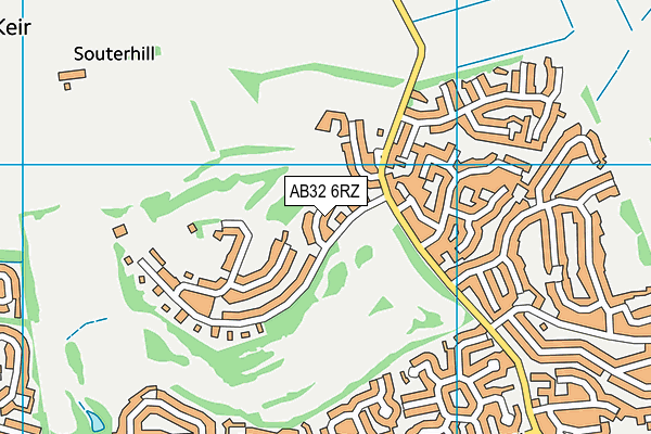 AB32 6RZ map - OS VectorMap District (Ordnance Survey)