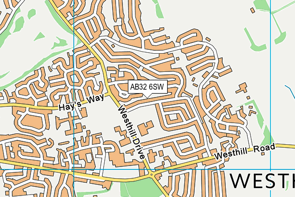 AB32 6SW map - OS VectorMap District (Ordnance Survey)