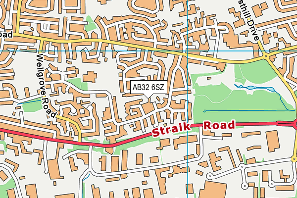 AB32 6SZ map - OS VectorMap District (Ordnance Survey)