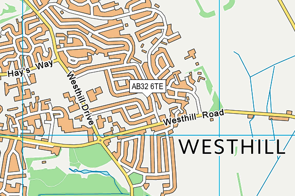 AB32 6TE map - OS VectorMap District (Ordnance Survey)