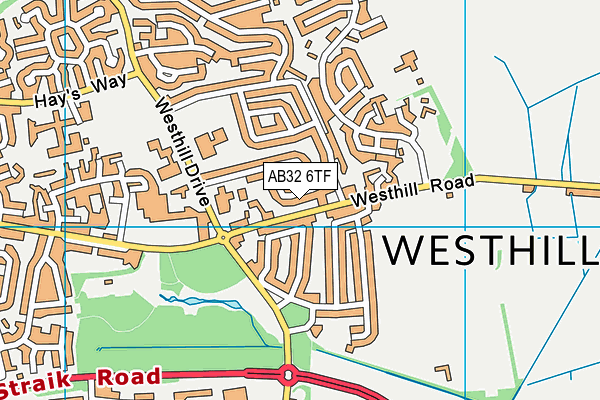 AB32 6TF map - OS VectorMap District (Ordnance Survey)