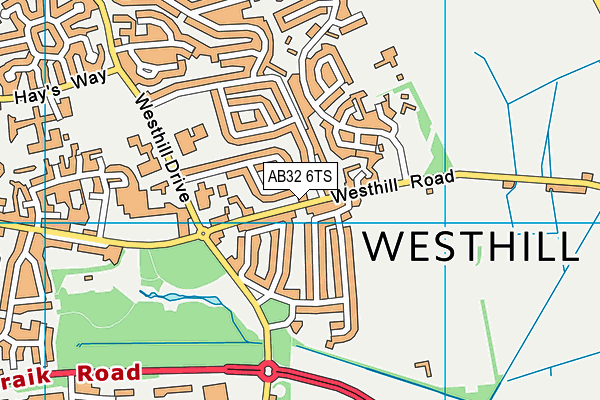 AB32 6TS map - OS VectorMap District (Ordnance Survey)