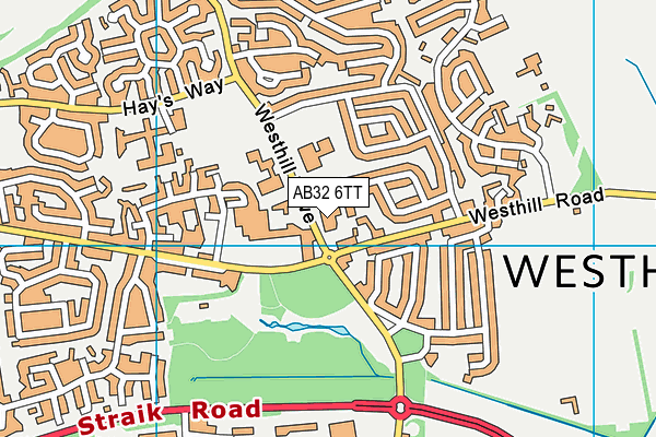 AB32 6TT map - OS VectorMap District (Ordnance Survey)