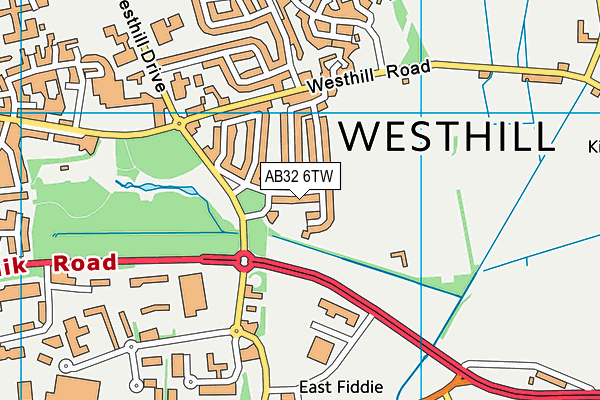 AB32 6TW map - OS VectorMap District (Ordnance Survey)