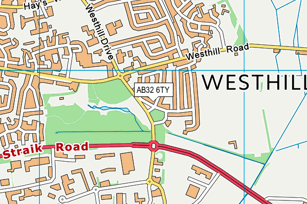 AB32 6TY map - OS VectorMap District (Ordnance Survey)