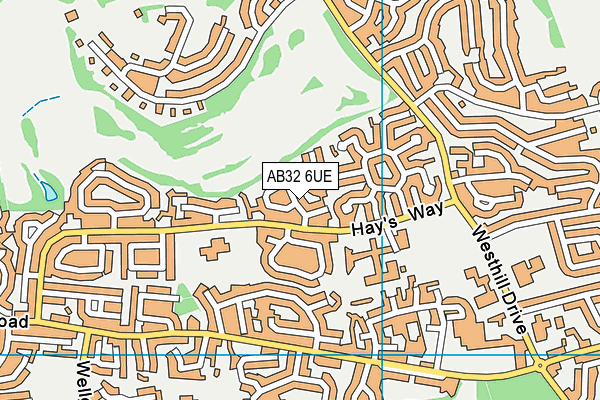 AB32 6UE map - OS VectorMap District (Ordnance Survey)