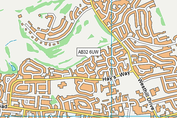 AB32 6UW map - OS VectorMap District (Ordnance Survey)