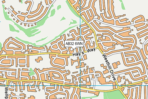 AB32 6WN map - OS VectorMap District (Ordnance Survey)